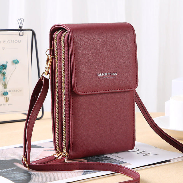 Crossbody Bag with Touchscreen Phone Pouch