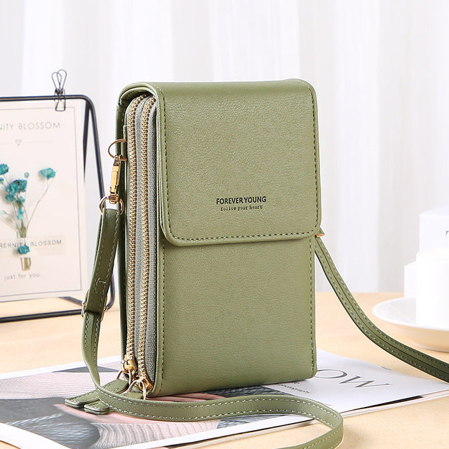 Crossbody Bag with Touchscreen Phone Pouch