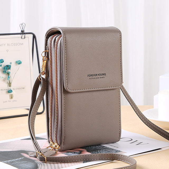 Crossbody Bag with Touchscreen Phone Pouch