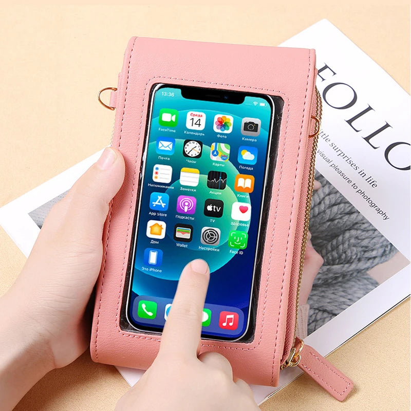 Crossbody Bag with Touchscreen Phone Pouch